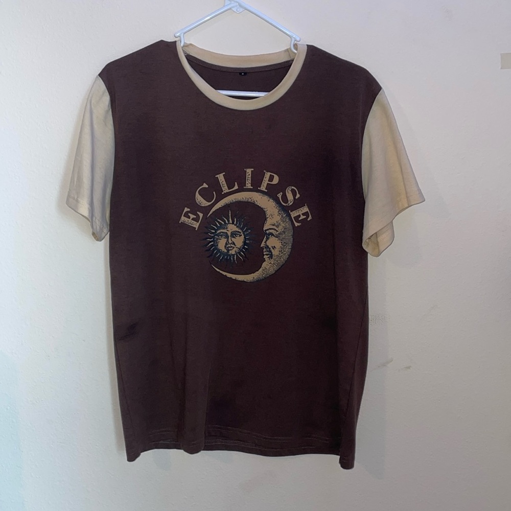 SHEIN Eclipse Moon & Sun Colorblock T-Shirt